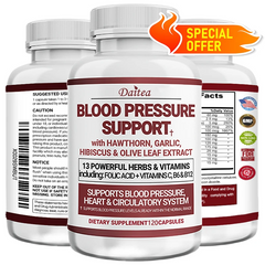 4-in-1 Blood Pressure & Bone Health Supplement – Calcium, Vitamin D3 + K2, Heart & Circulation Support for Men & Women
