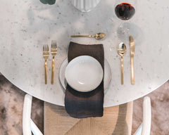 Tulip Table Round - Carrara