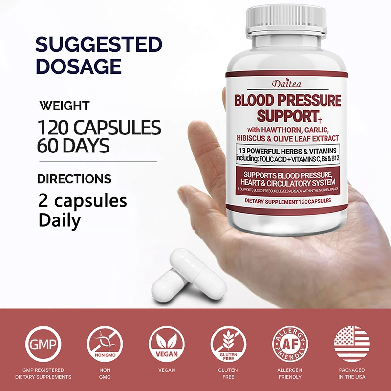 4-in-1 Blood Pressure & Bone Health Supplement – Calcium, Vitamin D3 + K2, Heart & Circulation Support for Men & Women