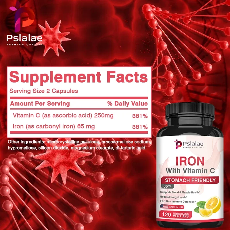 4-in-1 Calcium Supplement for Women & Men – Bone & Heart Health Support with Vitamin D3, K2 & Iron, Boosts Immunity & Energy