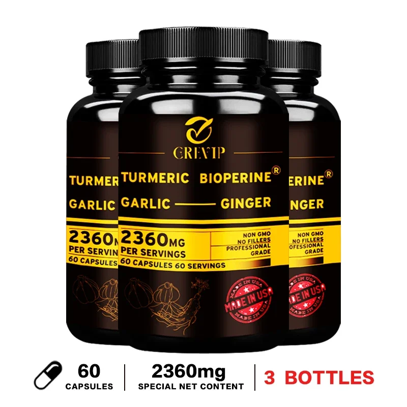 4-in-1 Calcium Supplement for Women and Men – Bone & Heart Health Complex with Vitamin D3, K2, Turmeric, Garlic & Ginger Root – Supports Immunity, Joints & Digestion