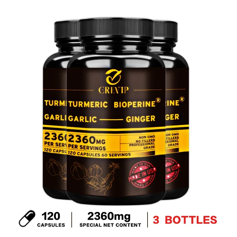 4-in-1 Calcium Supplement for Women and Men – Bone & Heart Health Complex with Vitamin D3, K2, Turmeric, Garlic & Ginger Root – Supports Immunity, Joints & Digestion