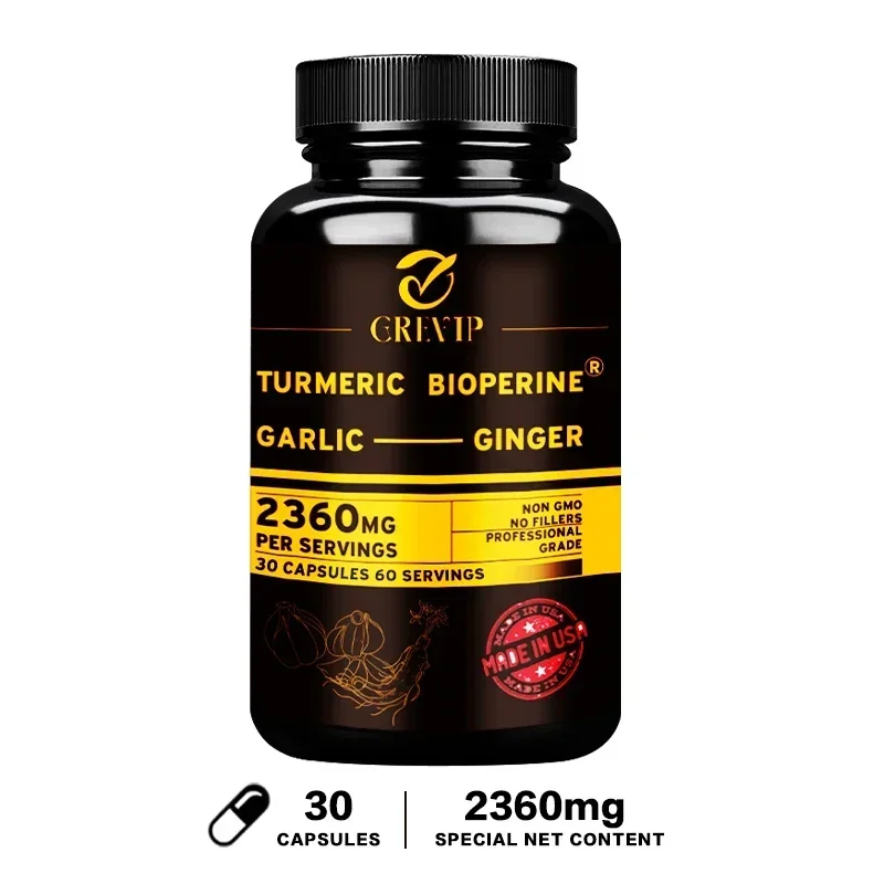 4-in-1 Calcium Supplement for Women and Men – Bone & Heart Health Complex with Vitamin D3, K2, Turmeric, Garlic & Ginger Root – Supports Immunity, Joints & Digestion