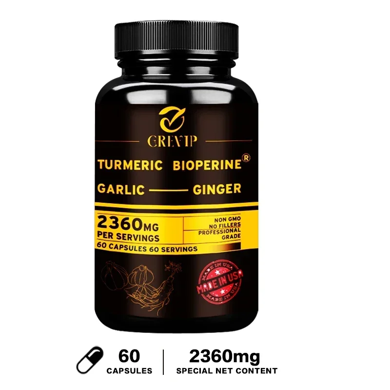 4-in-1 Calcium Supplement for Women and Men – Bone & Heart Health Complex with Vitamin D3, K2, Turmeric, Garlic & Ginger Root – Supports Immunity, Joints & Digestion