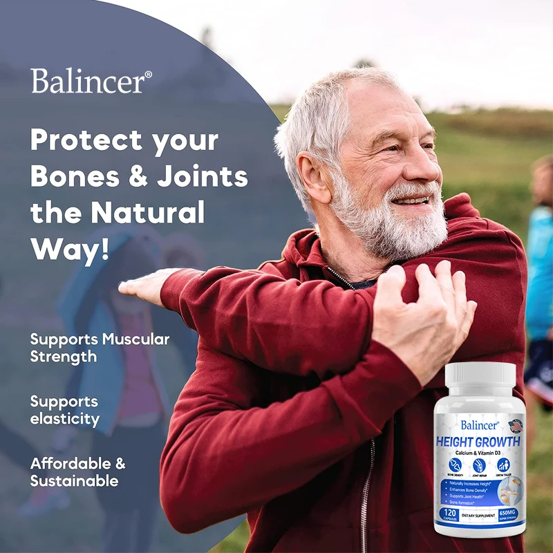 4-in-1 Calcium Supplement with Vitamin D3 & K2 for Bone Strength, Growth & Heart Health – Bone Density Support for Adults & Teens