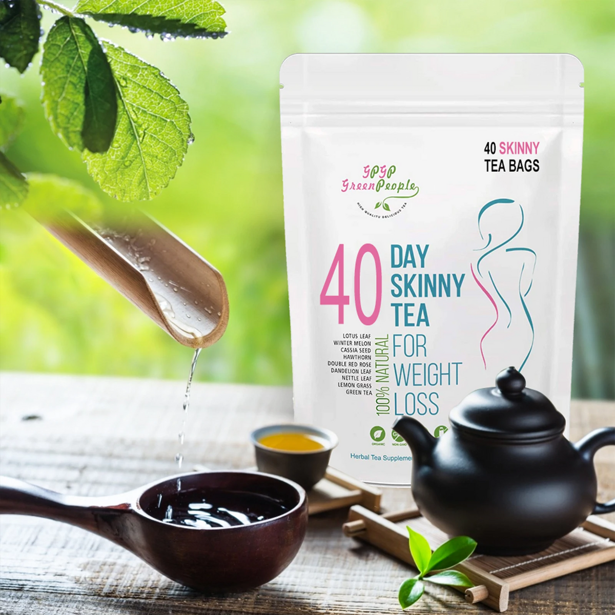 4-in-1 Herbal Detox Supplement – 40-Day Natural Weight Loss Cleanse, Caffeine-Free, Non-GMO, Gut & Metabolism Support