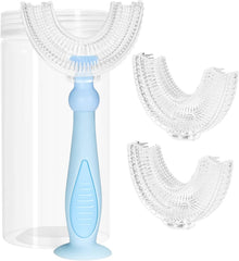 U-Shaped Kids Toothbrush – 3-Pack Soft Silicone, 360° Clean (Ages 6-12)