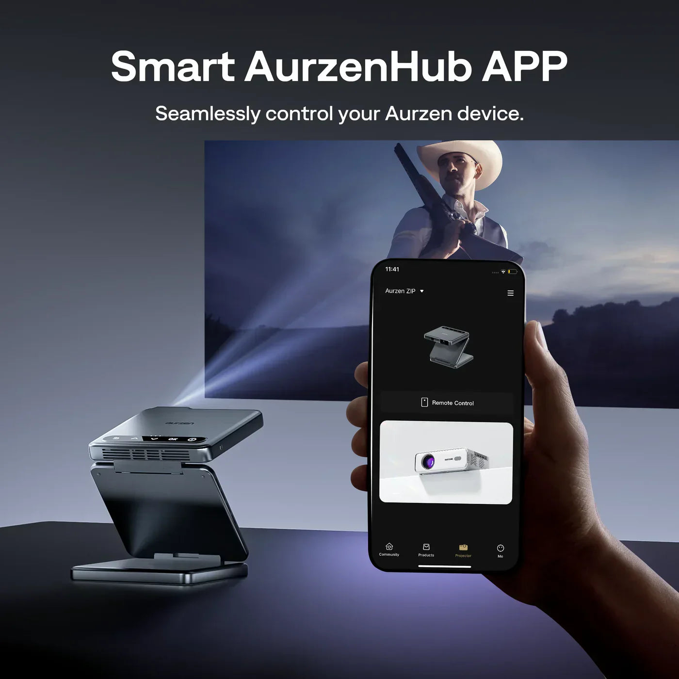 Aurzen ZIP Tri-Fold Portable Projector