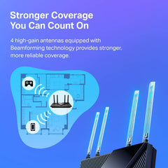 TP-Link AX1800 WiFi 6 Router V4 (Archer AX21) – Dual Band Wireless Internet, Gigabit, Easy Mesh, Works with Alexa