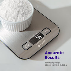 Etekcity Digital Kitchen Scale – Grams/Ounces, Stainless Steel, LCD, for Cooking & Meal Prep