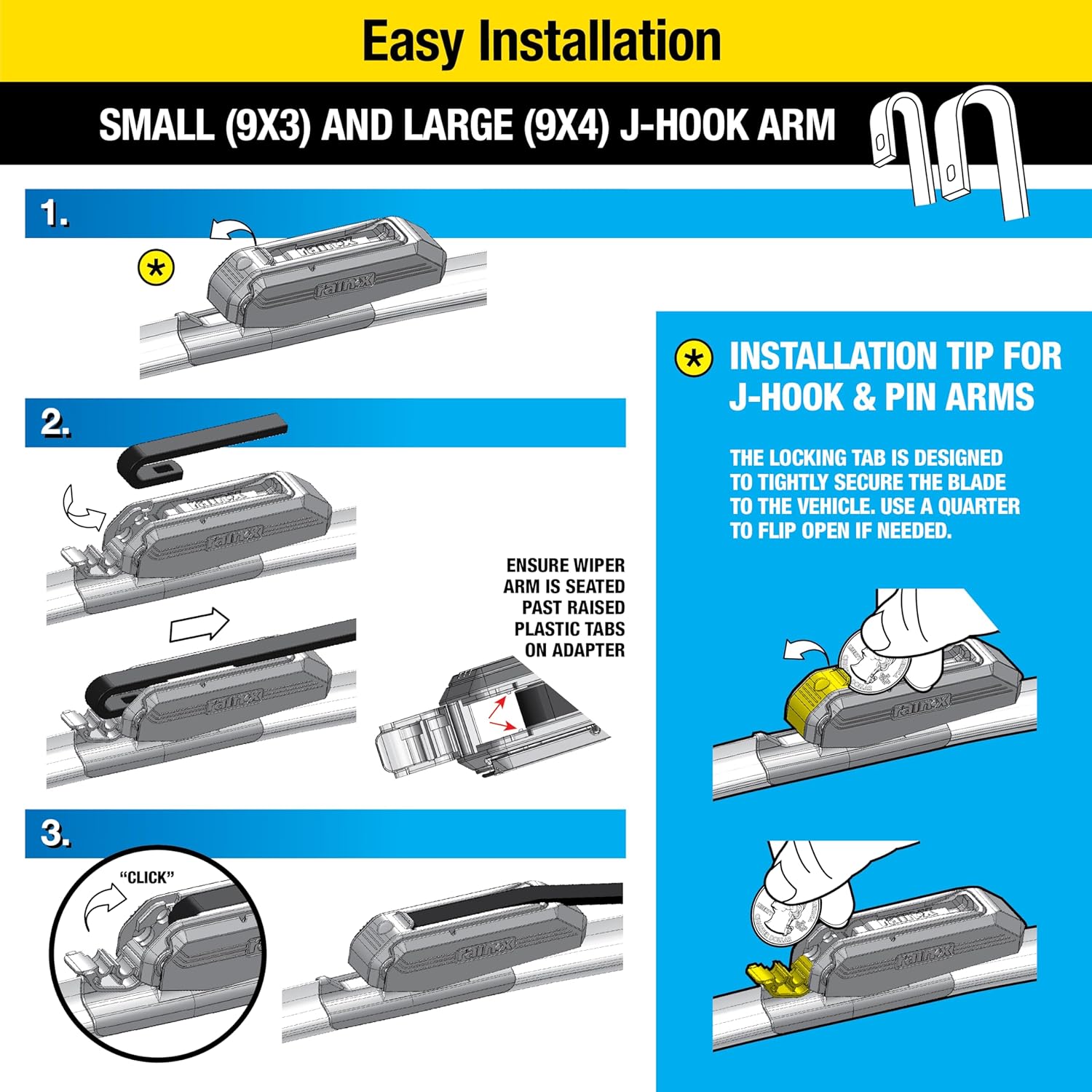 Rain-X Latitude 2-In-1 Water Repellent Wiper Blades – 22" (Pack of 2)