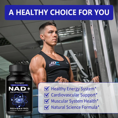 NAD+ Supplement with Quercetin & Resveratrol – Boost Cellular Energy, Muscle Recovery, Brain & Heart Health | Anti-Aging Antioxidant Support