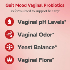 Quit Mood Probiotics for Women – Daily Vaginal & Digestive Health Support | PH Balance, Immunity & Gut Wellness with Lactobacillus Blend