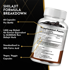 Shilajit Capsules 120ct – Natural Energy & Detox Support