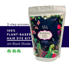 SVA Raatrani Plant-Based Hair Dye Kit - Jet Black Shade 200g